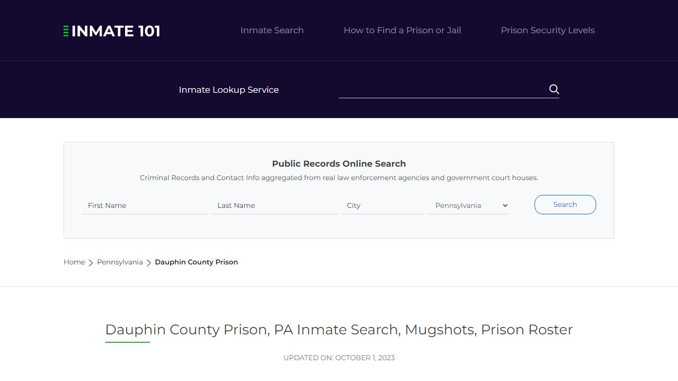 Dauphin County Prison, PA Inmate Search, Mugshots, Prison Roster