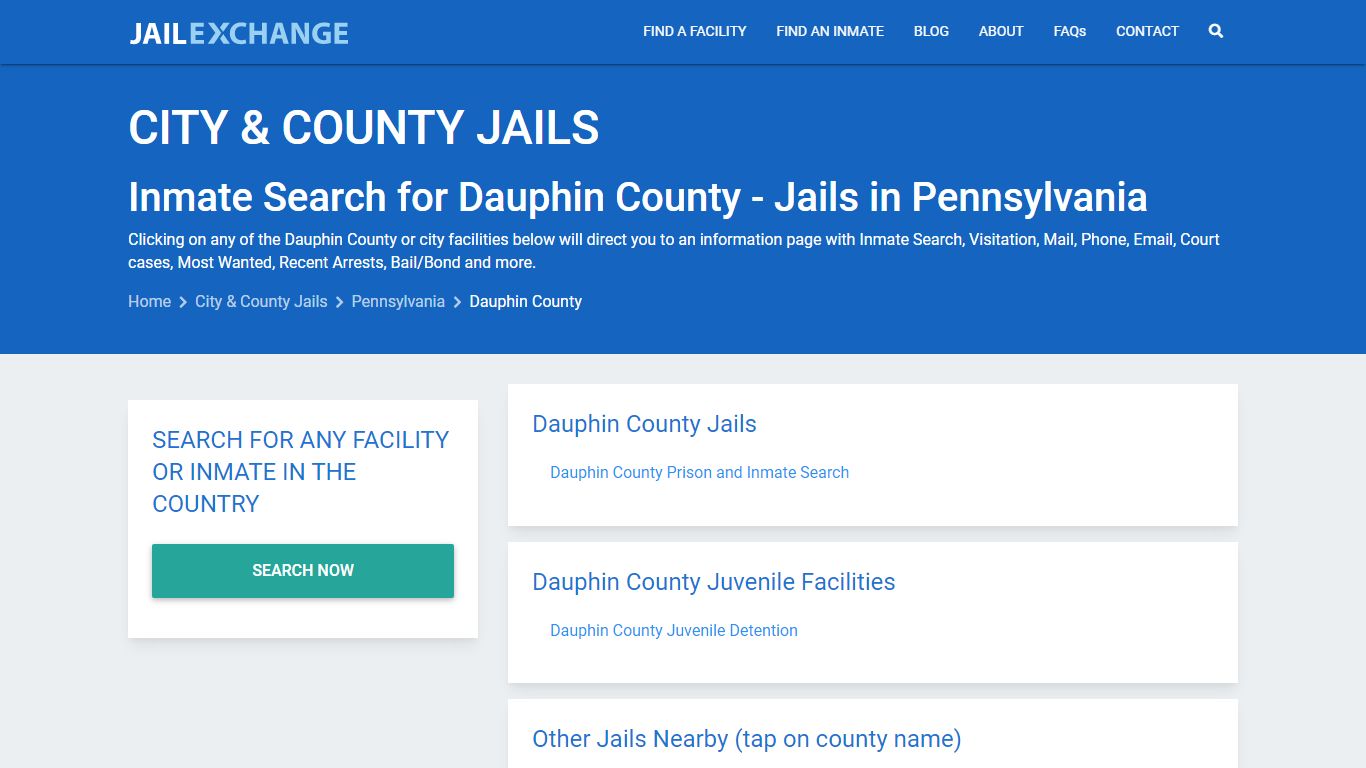 Inmate Search for Dauphin County | Jails in Pennsylvania - Jail Exchange